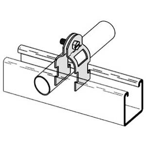 B-Line B2209PAZN B2000 2-Piece Pipe Clamp, 3/4 in Conduit, 400/50 lb Load, 0.917 to 1.081 in OD, Steel