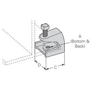 B-Line B444-1/4ZN Rod Support, 3/4 in THK, 150 lb Load, Malleable Iron, Zinc Plated