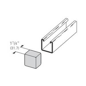 B-Line B822W End Cap, For Use With 1-5/8 x 1-5/8 in B22, B24 Series Channel, PVC