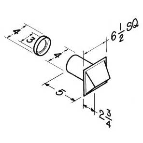 Broan-NuTone LLC 885BL Ventilation Fan Duct Wall Cap