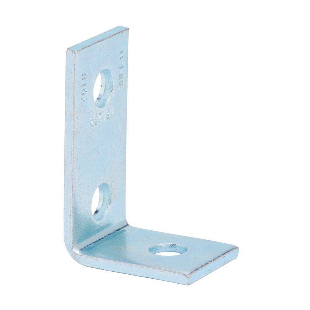 EATON B-Line B102ZN 90 deg Corner Angle, 3 Holes, 2-1/4 in L x 3-1/2 in W x 7/32 in THK, Steel