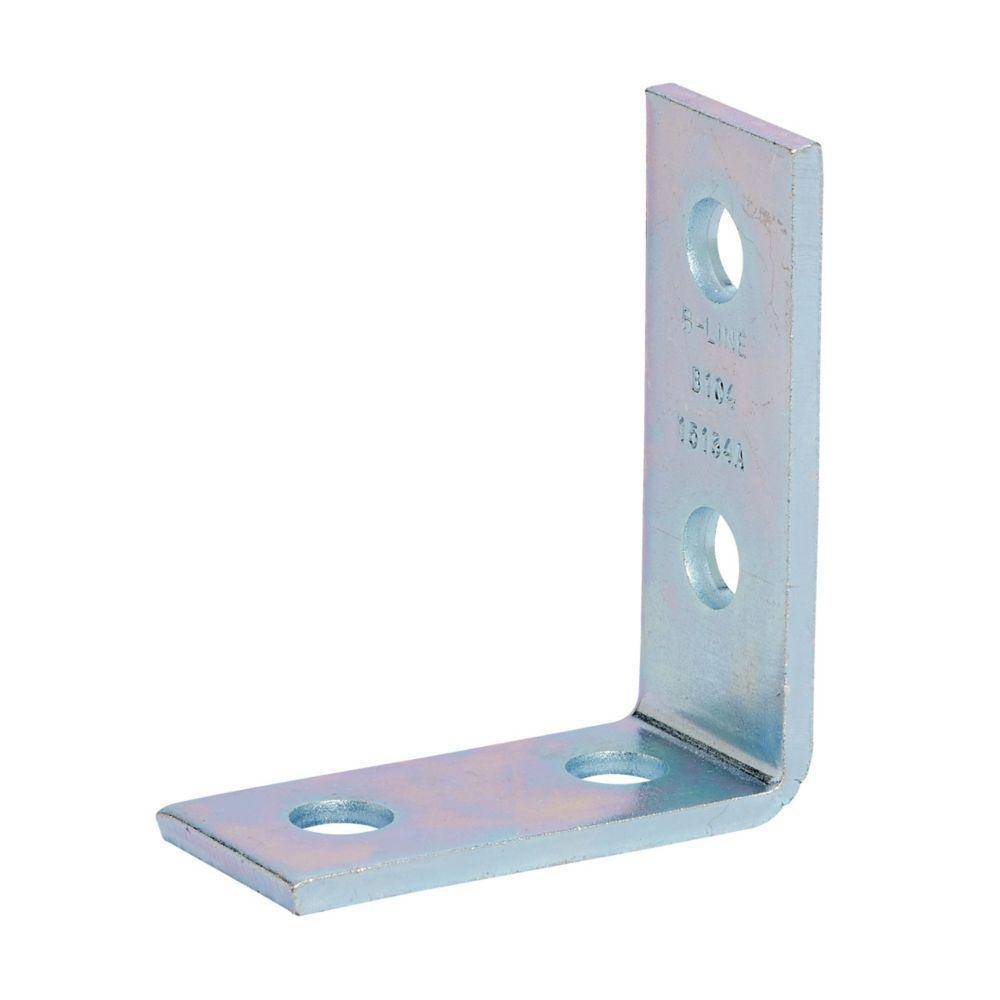 EATON B-Line B104SS4 90 deg Corner Angle, 4 Holes, 4-1/8 in L x 3-1/2 in W x 7/32 in THK, 304 Stainless Steel