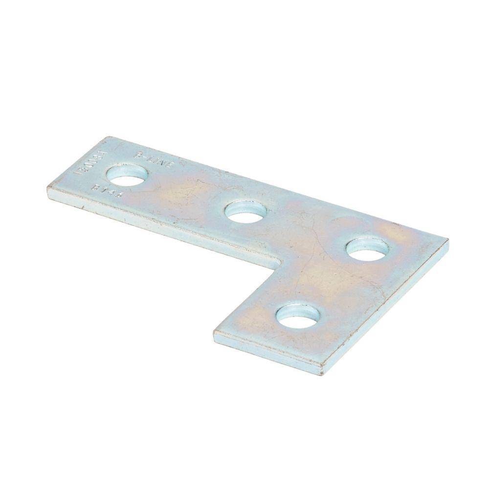 B-Line B143SS4 Flat Corner Plate, 4 Holes, 5-3/8 in L x 3-1/2 in W x 1/4 in THK, 304 Stainless Steel