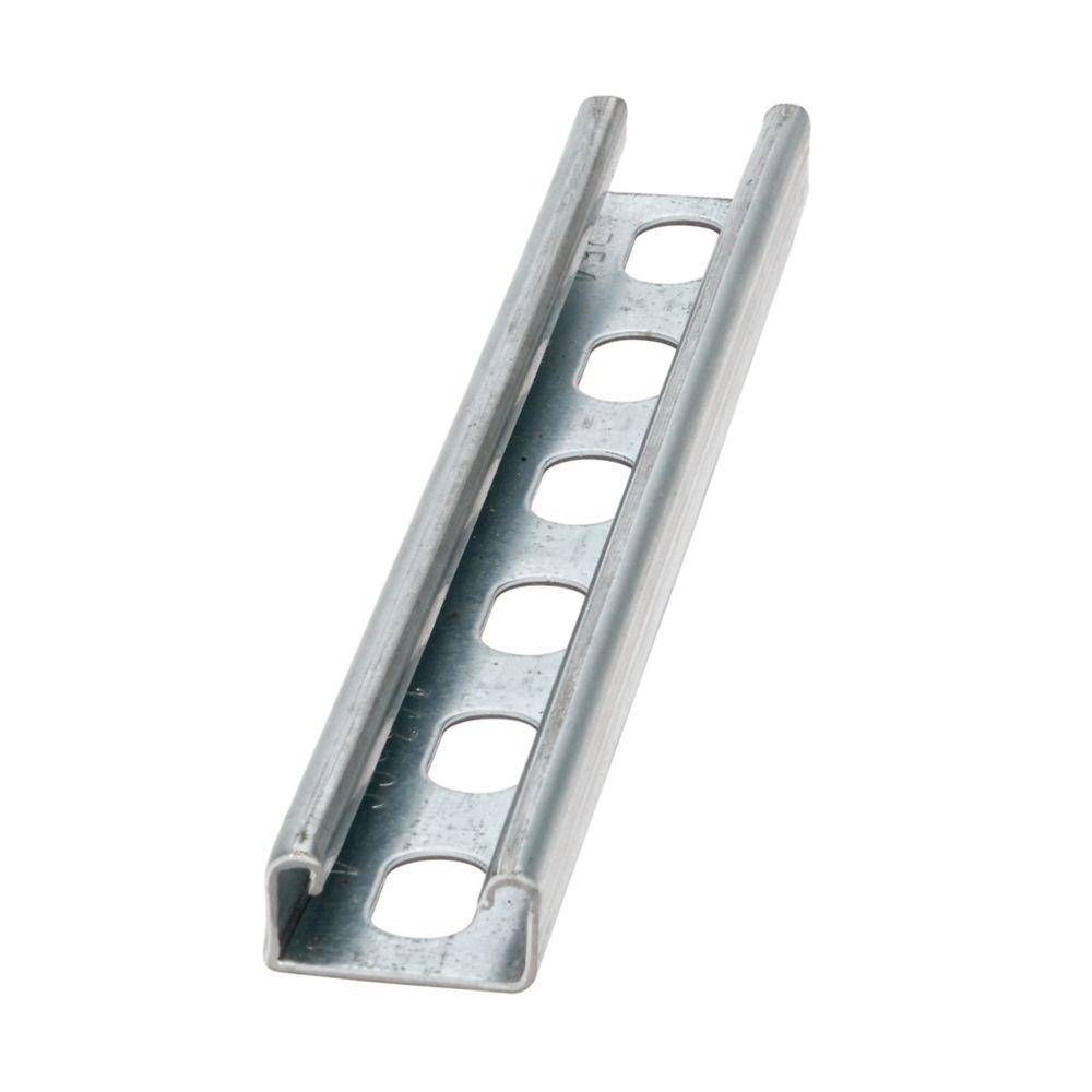 B-Line B54SH-120SS4 Slotted Single Metal Framing Channel, 10 ft L 1-5/8 in W 13/16 in D 14 ga THK, 304 Stainless Steel, Import