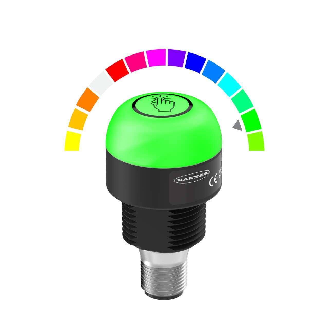 Banner Engineering K30PTAMGRY3Q K30 Touch Button, 12 to 30 VDC, 300 ms Response, M12 Connection, Polycarbonate