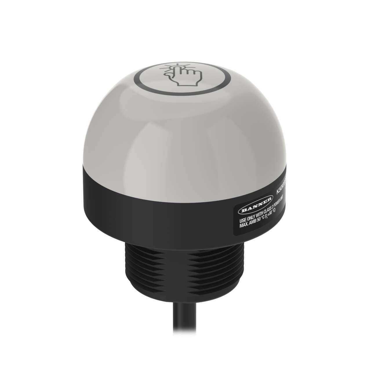 Banner Engineering K50APTYREQP K50 Touch Button, 12 to 30 VDC, 50 ms Response, M12 Connection, Polycarbonate