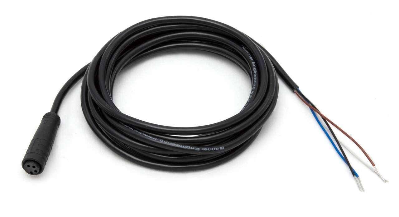 Banner Engineering PKG4-2 Pico Style Unshielded Quick Disconnect Cable, 125 VAC/VDC, (4) 26 AWG Conductor, 2 m L