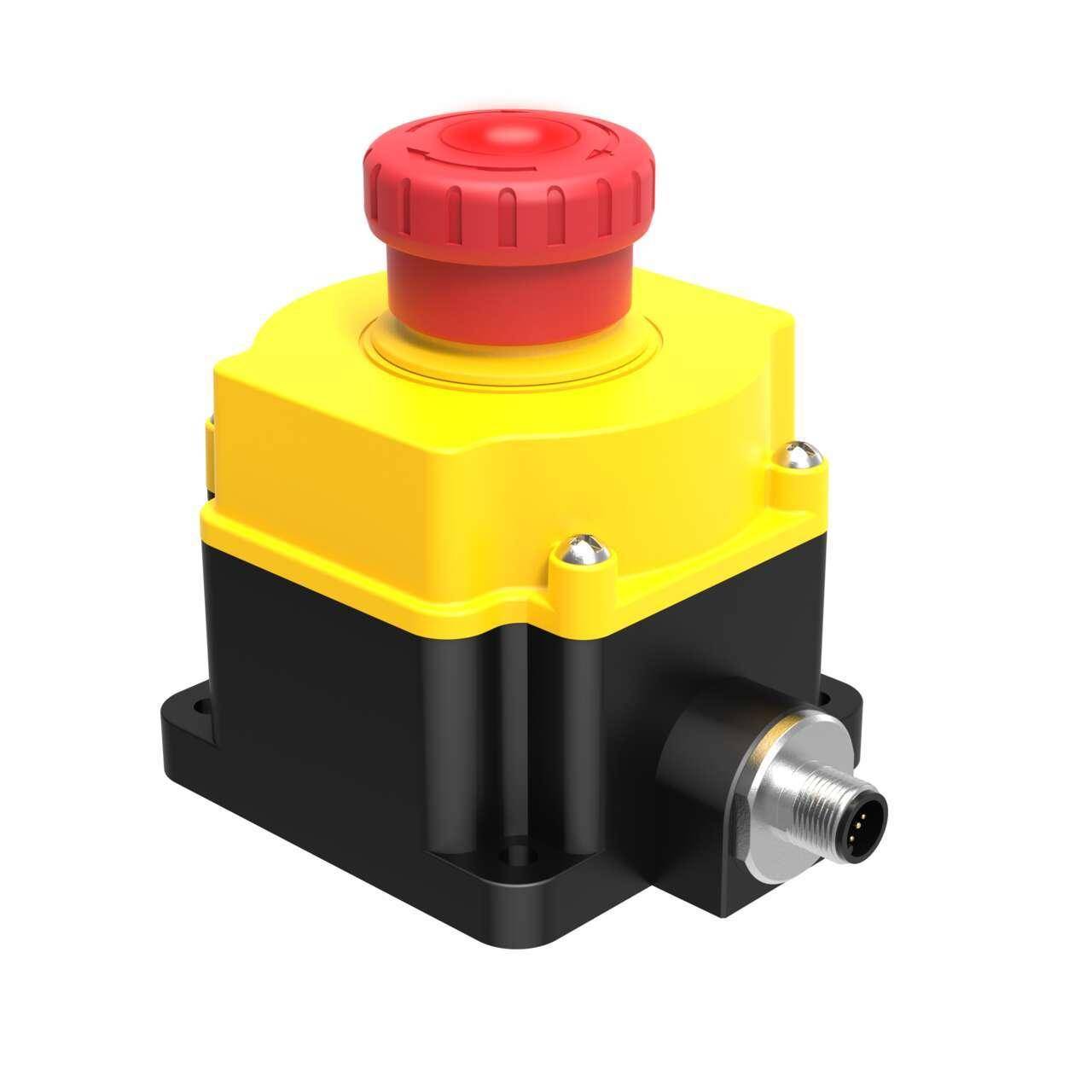 Banner Engineering SSA-EB1PL2-12ED1Q8 SSA Emergency Stop Button, 103 mm H x 110 mm W x 81 mm D, 2NC-1NO Contact, Push Button Operator