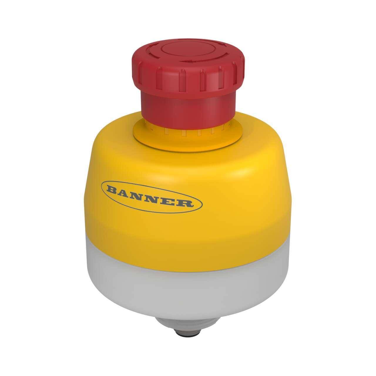Banner Engineering SSA-EB1PLGR-12ECQ8 SSA Emergency Stop Button, 120 mm H x 80 mm W, 2NC-1NO Contact, Push Button Operator