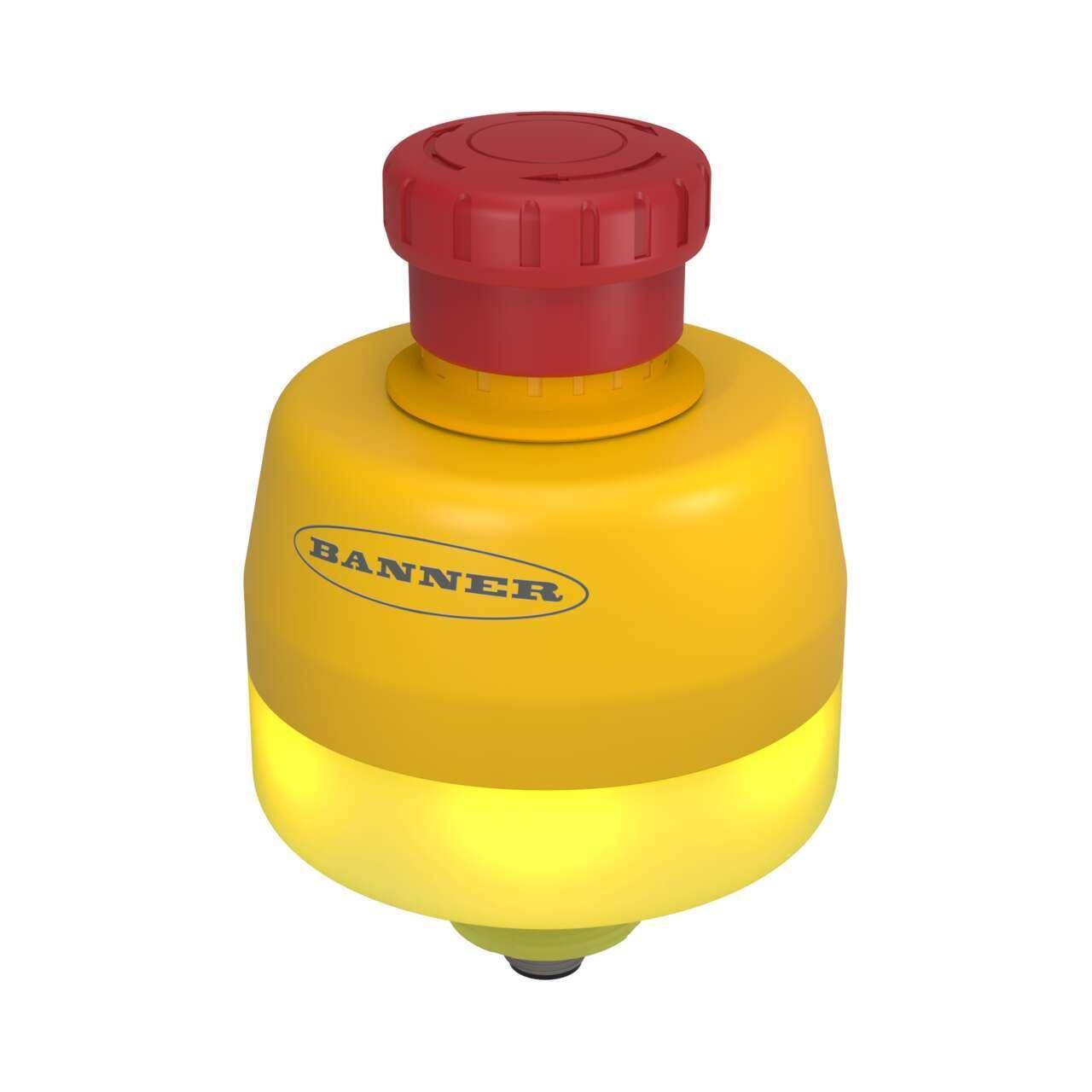 Banner Engineering SSA-EB1PLYR-12ECQ8 SSA Emergency Stop Button, 120 mm H x 80 mm W, 2NC Contact, Push Button Operator