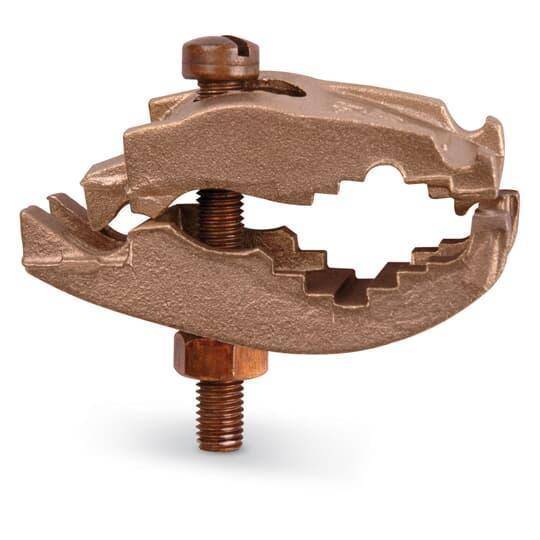 Blackburn® E-Z Ground® 3846 Water Pipe Grounding Clamp, 1/2 to 1 in Rod, 6 to 4 AWG Conductor, Bronze
