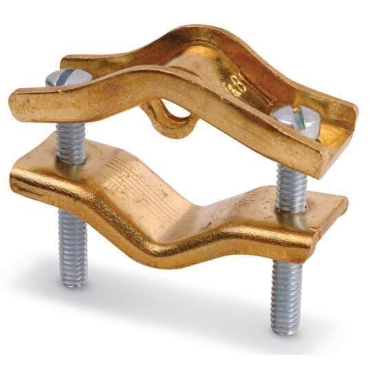 Blackburn® E-Z Ground® 3844 Non-Insulated Grounding Clamp, 8 to 4 AWG Conductor, Brass