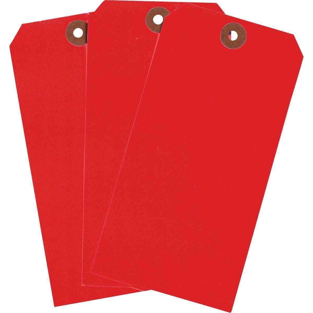 Brady® 101966 Write-On Blank Tag, 3-1/8 in H x 6-1/4 in W, Tyvek®, Red, Rectangular Shape