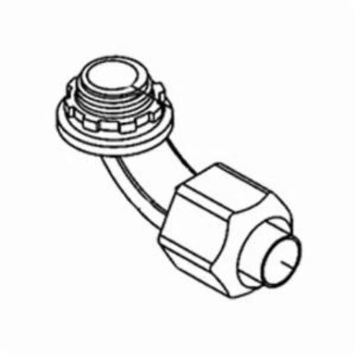Bridgeport® 470-NMLT Liquid Tight Conduit Connector, 1/2 in Trade, 90 deg, Nylon, Plain
