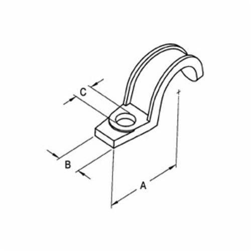 Bridgeport® 902-S 1-Hole Pipe Strap, 3/4 in, For Use With IMC/Rigid Conduit, Steel, Electro-Plated Zinc