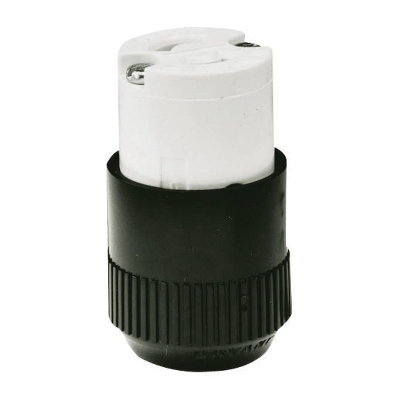 EATON Arrow Hart™ Hart-Lock® Eaton Wiring Devices 7464N Midget Locking Connector, 125 VAC, 15 A, 2 Poles, 2 Wires, Black