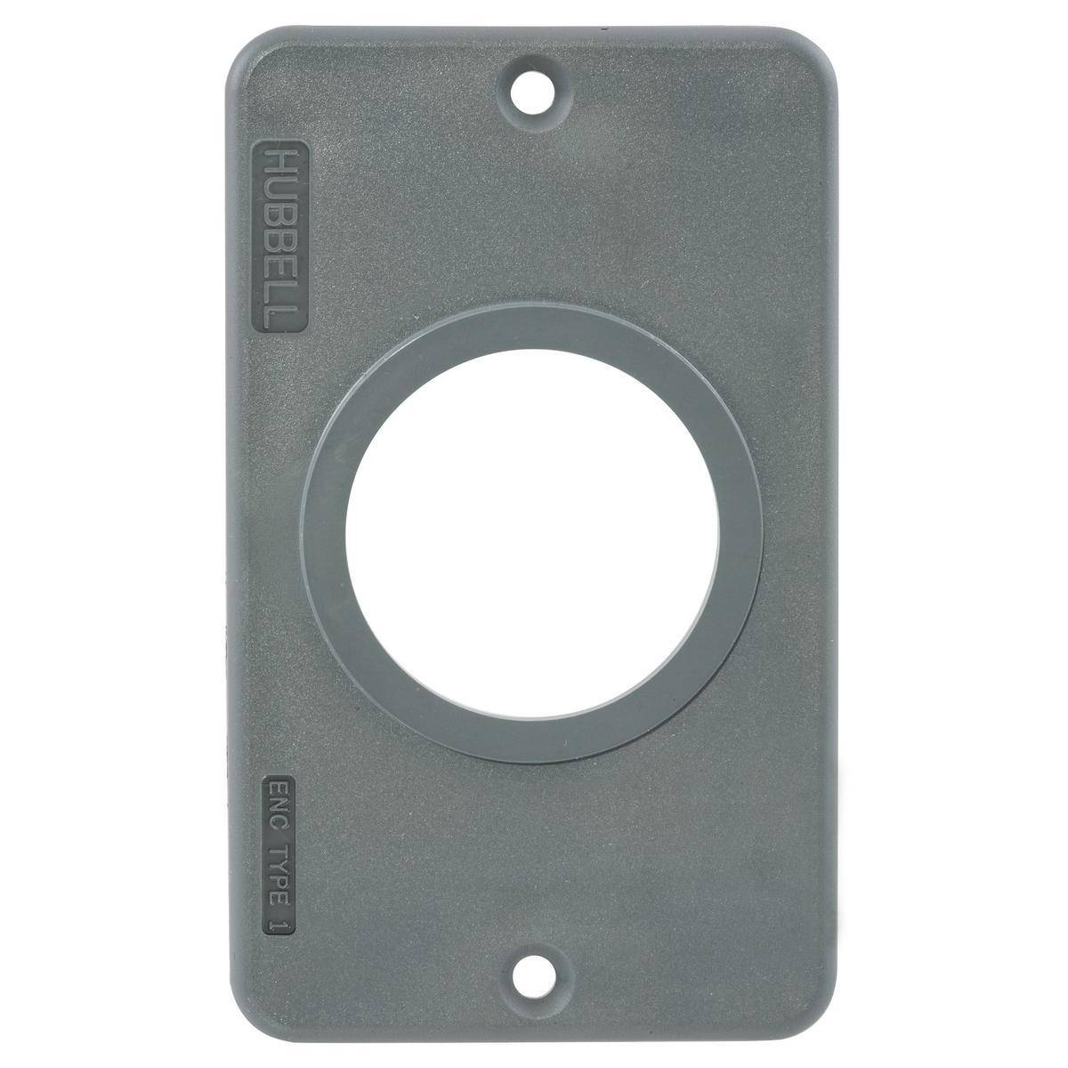 Wiring Device-Kellems HBL3052 Type 1 Non-Metallic Standard Molded Outlet Box Lift Cover, 3.78 in L x 2.28 in W x 0.26 in D, PBT