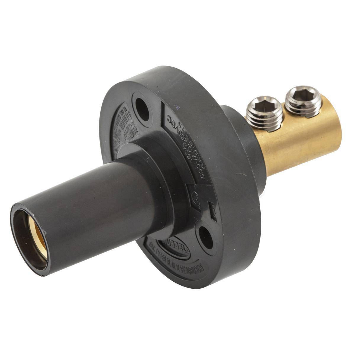 Bryant Electric Wiring Device-Kellems HBL15FRBK 15 Series Cam Type Standard Single Pole Receptacle, 600 VAC, 150 A, 8 to 2 AWG Wire, Female/Double Set Screw Connection, NEMA 3R/4X/12 NEMA Rating