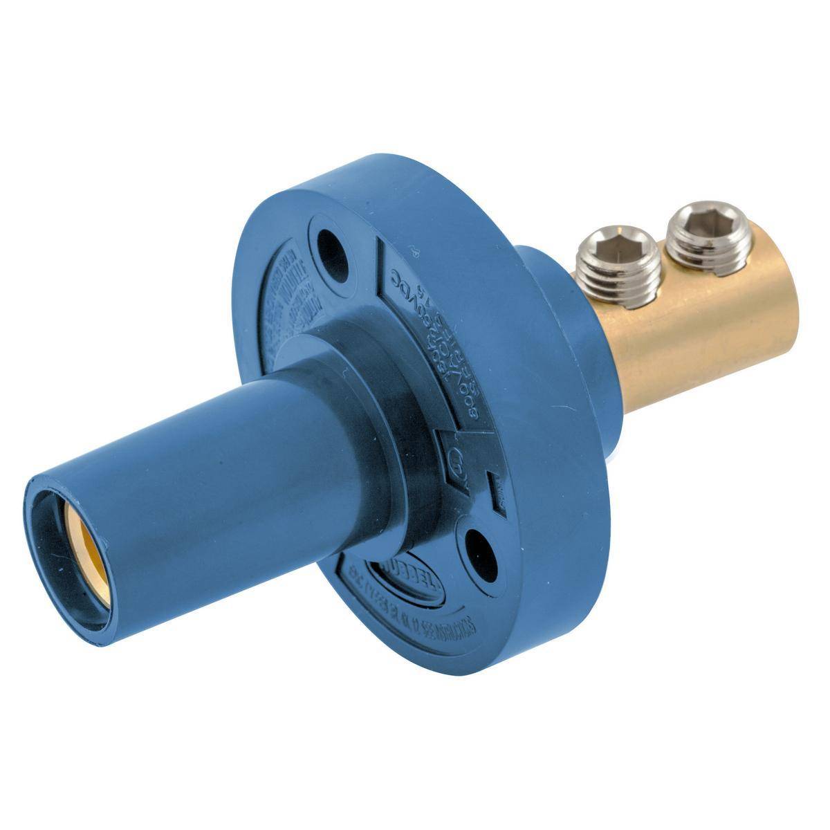Wiring Device-Kellems HBL15FRBL 15 Series 1-Pole Extra Heavy Duty Female Standard Single Pole Receptacle With SC/PPC Cord, 600 VAC/250 VDC, 150 A, 4 AWG Wire, Double Set Screw Connection