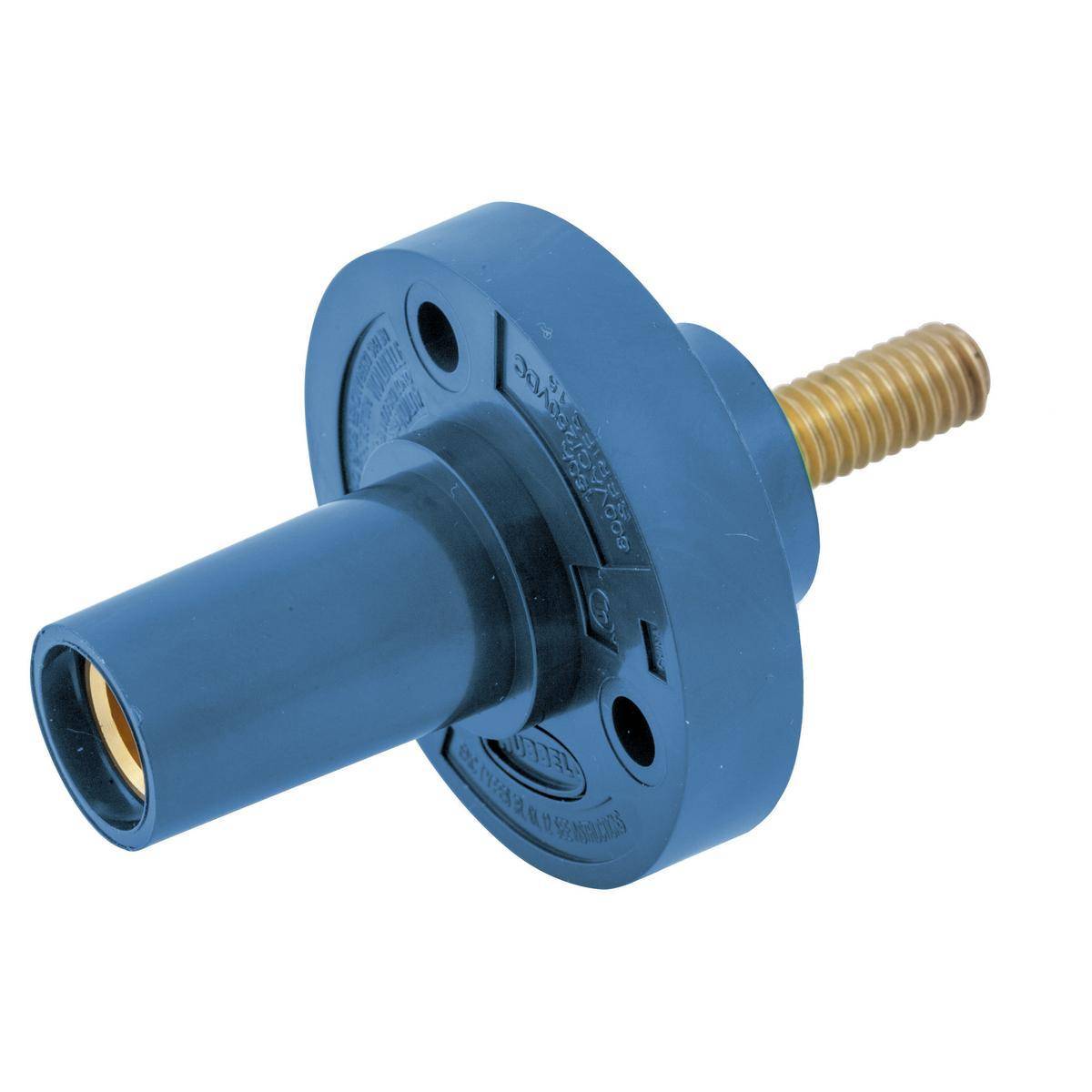 Wiring Device-Kellems HBL15FRSBL 15 Series 1-Pole Extra Heavy Duty Female Standard Single Pole Receptacle With SC/PPC Cord, 600 VAC/250 VDC, 150 A, 4 AWG Wire, Threaded/Stud Connection