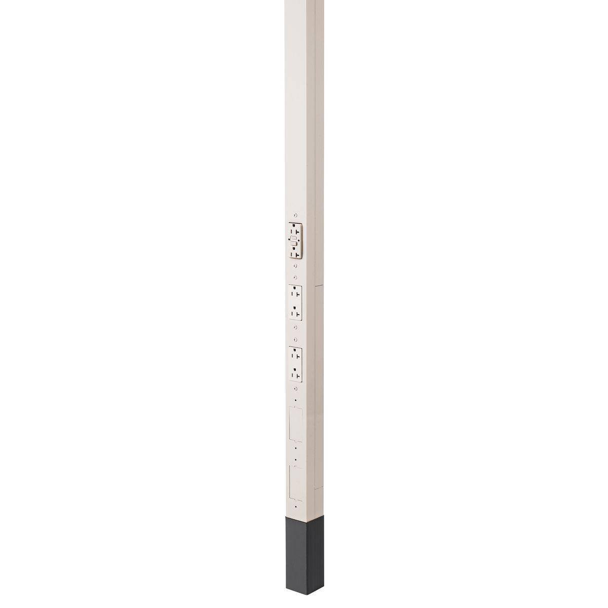 Bryant Electric Wiring Device-Kellems HBLPP10GFOW Divided Three Service Standard Service Pole, 3 Outlets, 10 ft 2 in L x 2.13 in W, Aluminum