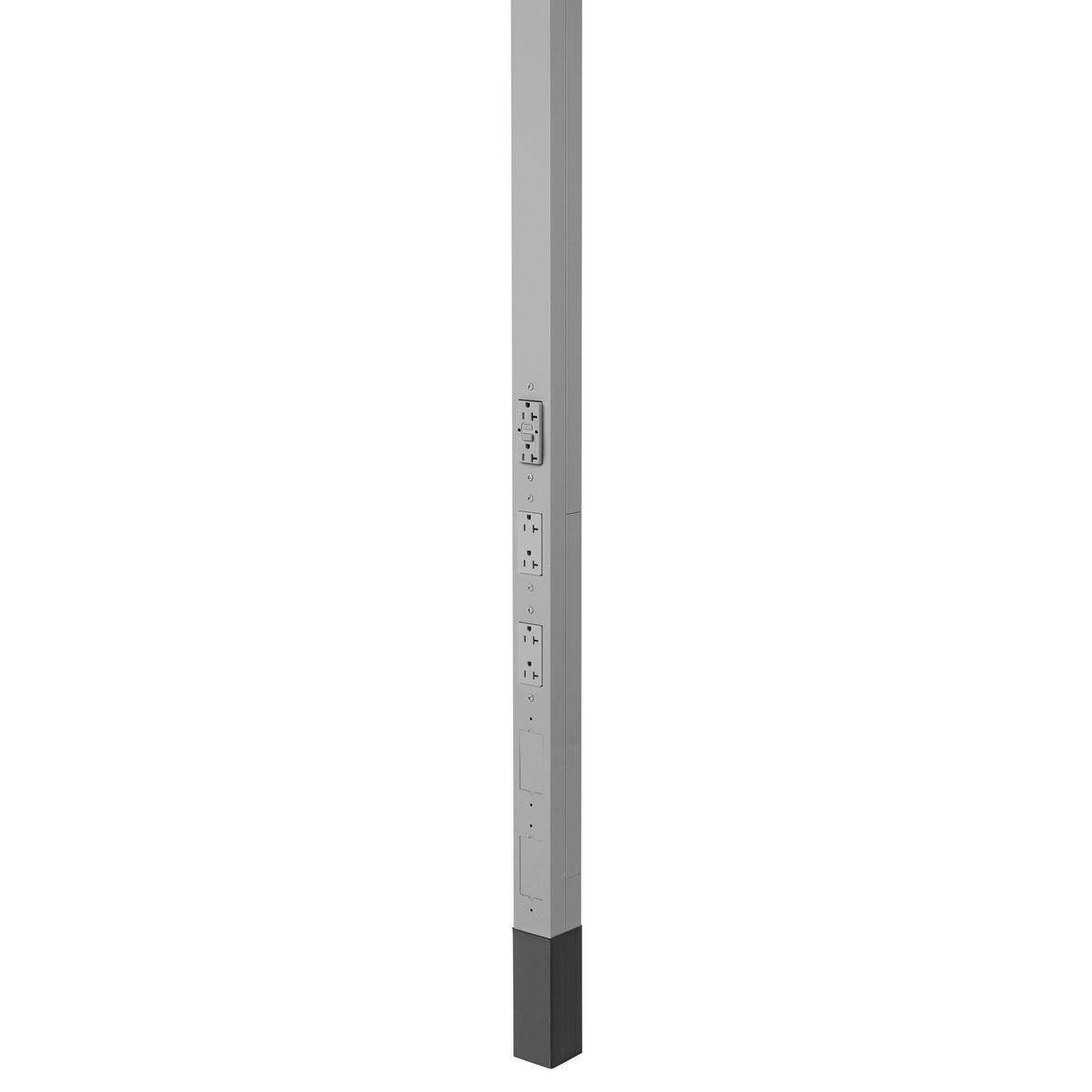 Wiring Device-Kellems HBLPP10GF 19-Strands Pre-Wired Service Pole With GFCI Protection, (3) Receptacles, (1) Knockout Capacity, 4 Outlets, 10 ft 2 in L x 2.13 in W, Aluminum