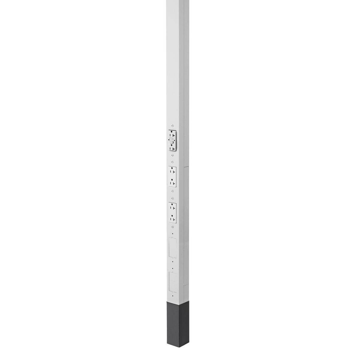 PREMISE WIRING HBLPP10GFAL 19-Strands Pre-Wired Service Pole, (3) Receptacles, (1) Knockout Capacity, 4 Outlets, 10 ft 2 in L x 2.13 in W, Aluminum