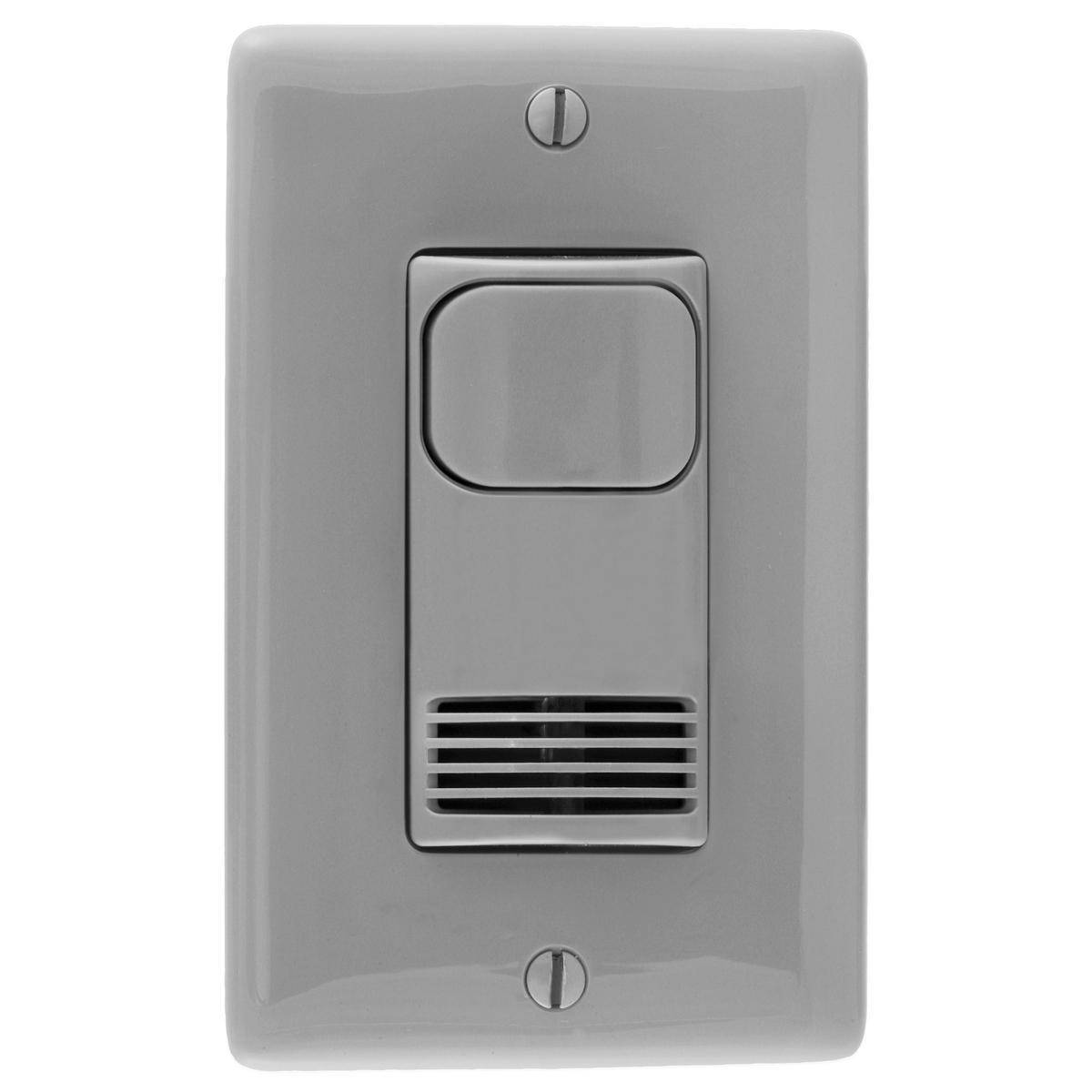 Wiring Device-Kellems H-MOSS® AD2000GY1N 1-Circuit 1 Relay Dual Technology Occupancy Sensor Switch With Photocell, 120/277 VAC, Passive Infrared/Ultrasonic Sensor, 1000 sq-ft Coverage, Wall Mount