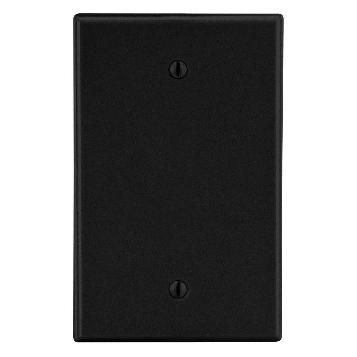 EATON Arrow Hart™ PJ13BK PJ Series Mid-Sized Blank Wall Plate, 1 Gangs, 3.12 in W x 4.87 in H, Polycarbonate/Thermoplastic, Black