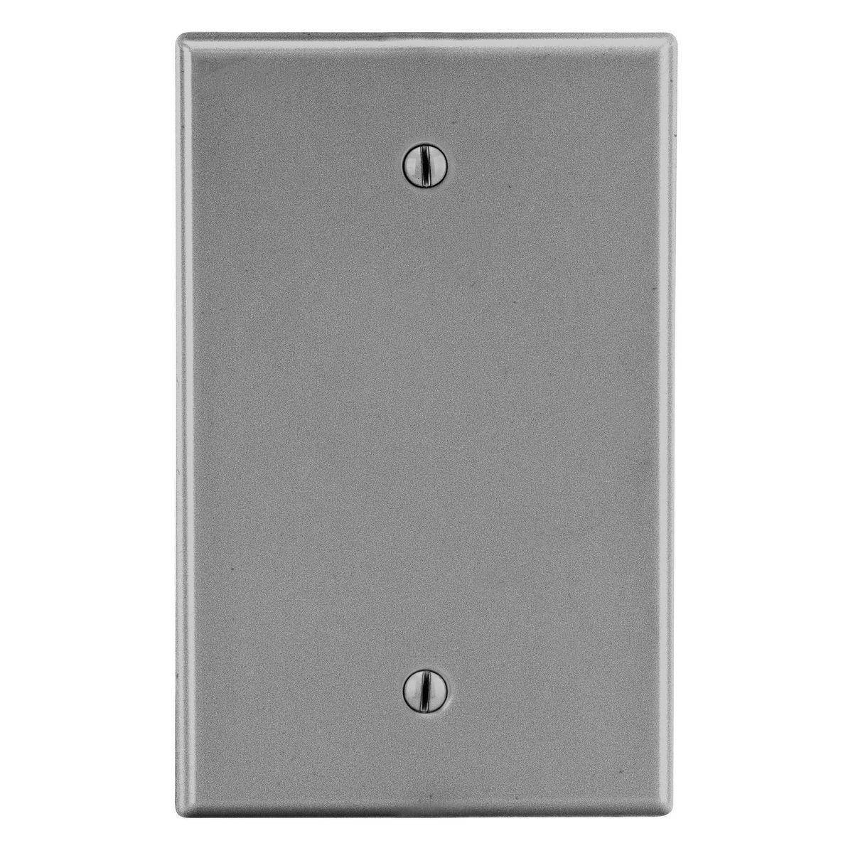 EATON Arrow Hart™ PJ13GY PJ Series Mid-Sized Blank Wall Plate, 1 Gangs, 3.12 in W x 4.87 in H, Polycarbonate/Thermoplastic, Gray