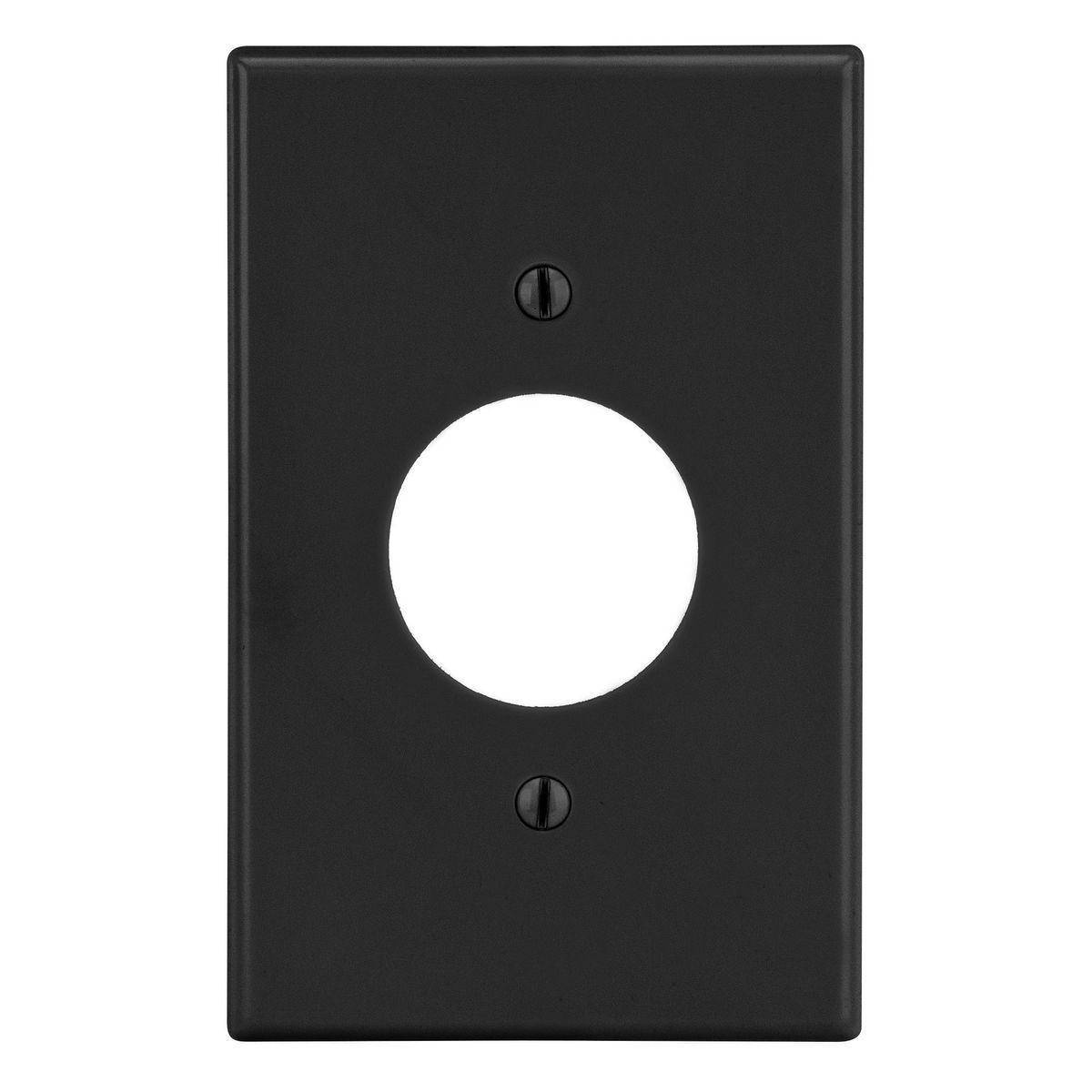 EATON Arrow Hart™ PJ7BK PJ Series Mid-Sized Power Outlet Wall Plate, 1 Gangs, 3.12 in W x 4.87 in H, Polycarbonate/Thermoplastic, Black