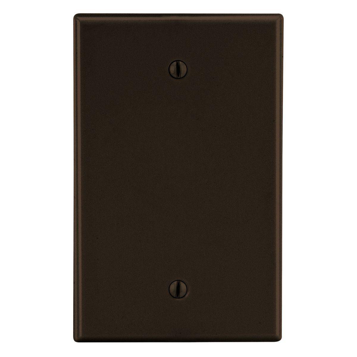 Wiring Device-Kellems P13 Non-Metallic Standard Blank Wall Plate with Pre-Inserted Captive Screw, 1 Gangs, 2.88 in W x 4.63 in H, Polycarbonate Thermoplastic, Brown