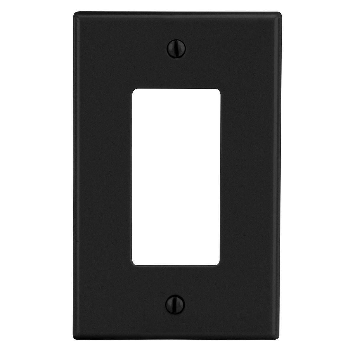 EATON Arrow Hart™ PJ26BK PJ Series Mid-Sized Decorator Wall Plate, 1 Gangs, 3.12 in W x 4.87 in H, Polycarbonate/Thermoplastic, Black
