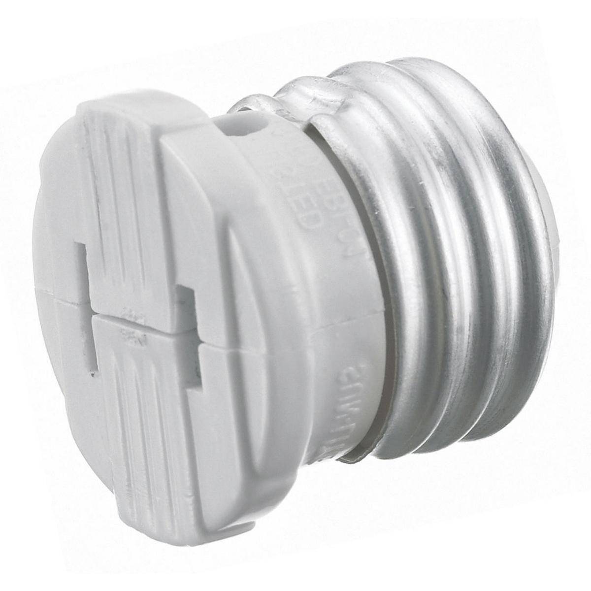 Bryant Electric Wiring Device-Kellems RL201 3-Wire 1-Phase 2-Pole Grounding Residential Grade Standard Lamp Adapter, 660 W, 125 V, 15 A, Medium Incandescent Lamp