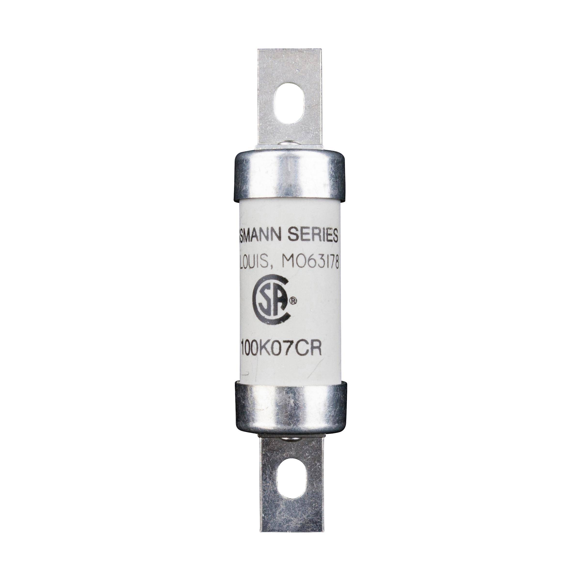 Bussmann 100K07CR HRC Form II Canadian Current Limiting Fuse, 100 A, 600 VAC/250 VDC, 200 kA Interrupt, Cartridge Body