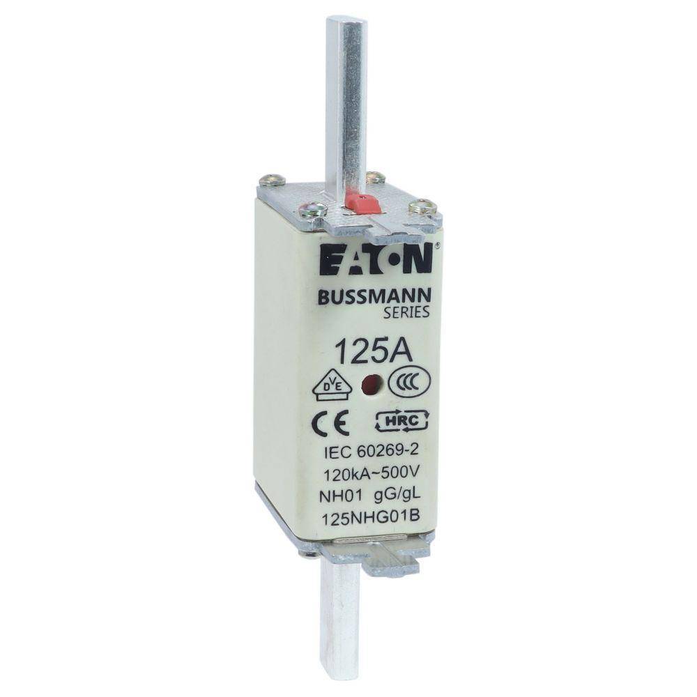 Edison 125NHG01B NH Series Fuse Link With Metal Gripping Lug, 500 VAC, 125 A