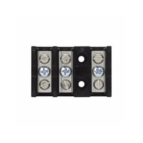 Bussmann 14002-3A Barrier Power Terminal Block, 600 VAC/VDC, 115 A, 3 Poles, 2 to 14 AWG Cu, 8 AWG Al Wire