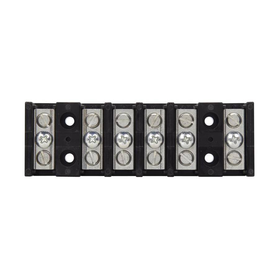 Edison 14002-6 Barrier Power Terminal Block, 600 VAC, 115 A, 14 to 2 AWG Wire