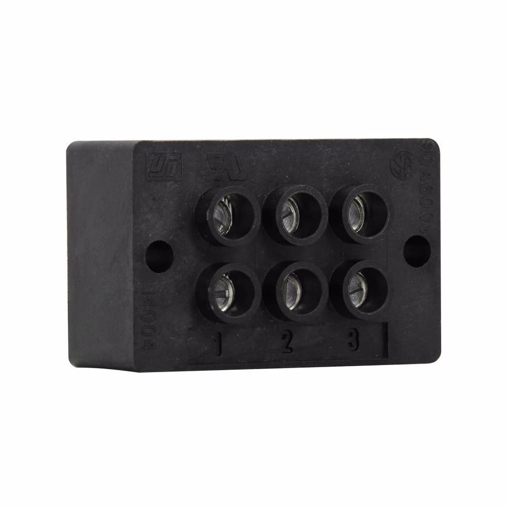 Bussmann 14004-5 5-Pole Dead Front Enclosed Power Terminal Block, 600 VAC/VDC, 90 A, 14 to 4 AWG Wire