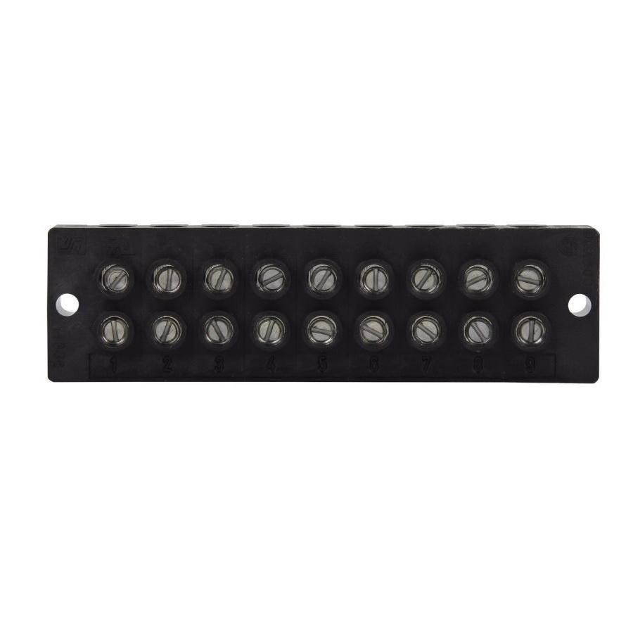 Bussmann 14004-9 9-Pole Dead Front Enclosed Power Terminal Block, 600 VAC/VDC, 90 A, 14 to 4 AWG, 8 AWG Wire, Black