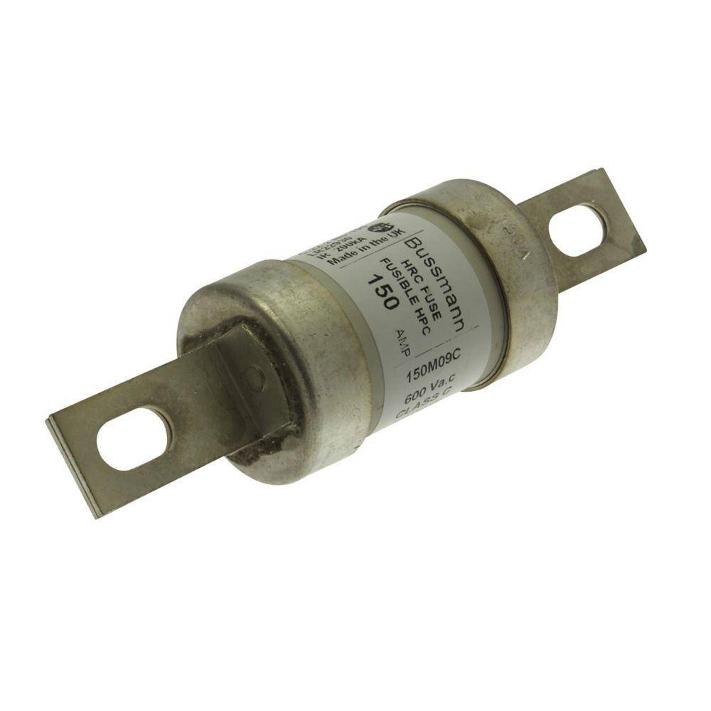 Bussmann 125M14C British Style Non-Indicating Cable Limiter Fuse, 125 A, 250 VAC, 200 kA Interrupt, Cartridge Blade Body