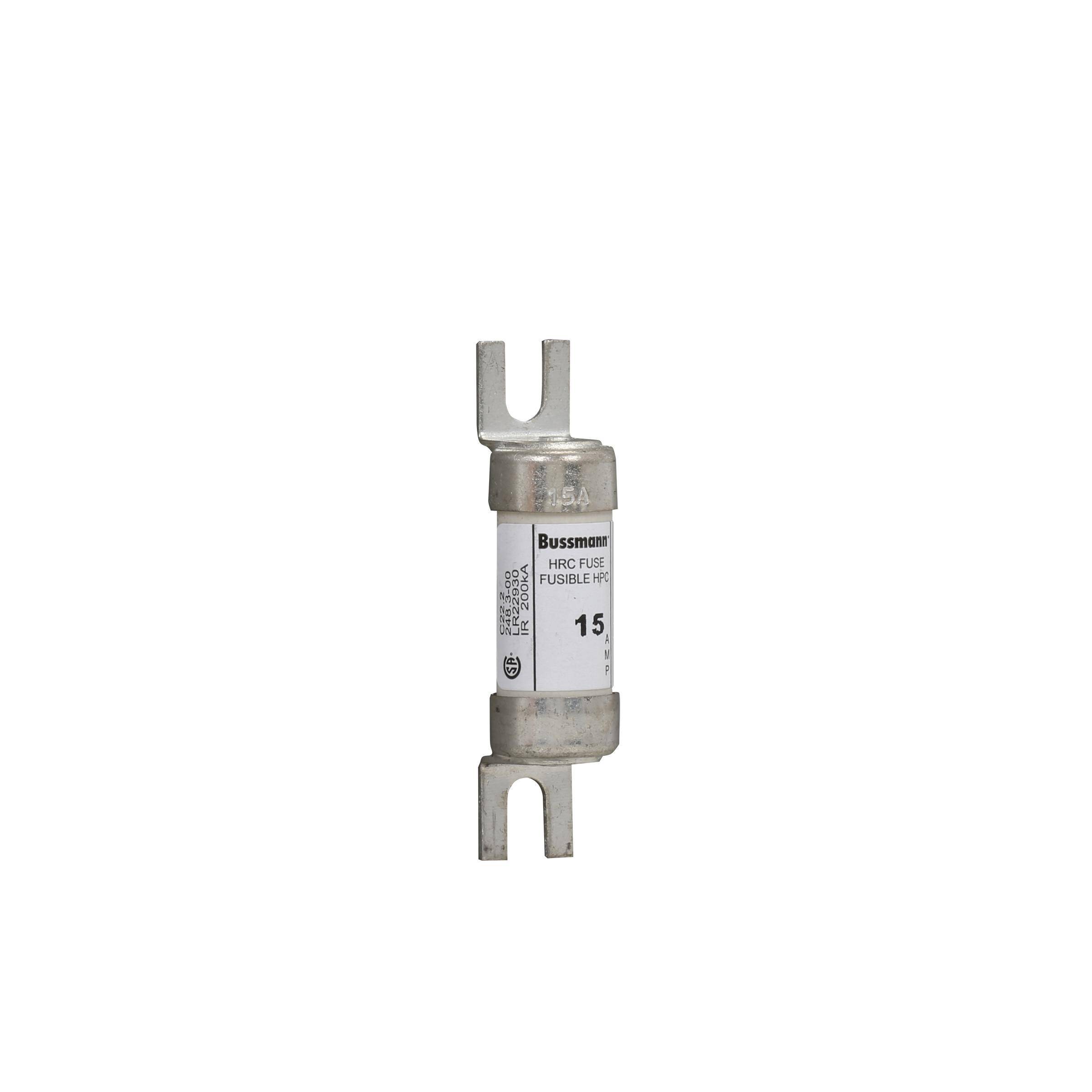Bussmann 15CIF21 Canadian Non-Indicating Specialty Fuse, 15 A, 600 VAC, 200 A Interrupt, Cartridge Blade Body