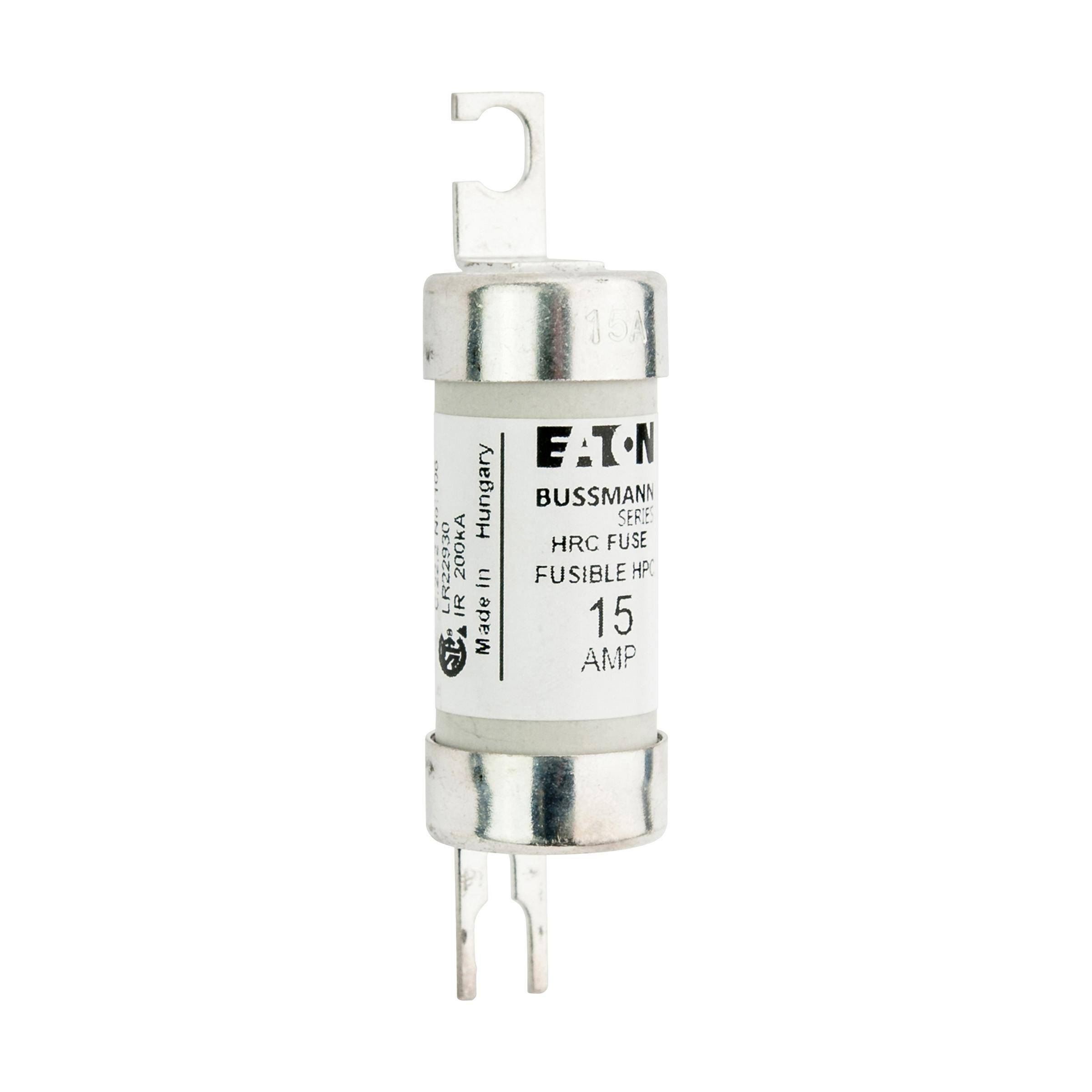 Bussmann 15CIH07 CIH HRCI-MISC Type K Non-Indicating Fuse, 15 A, 600 VAC, 200 kA Interrupt, Cartridge Body