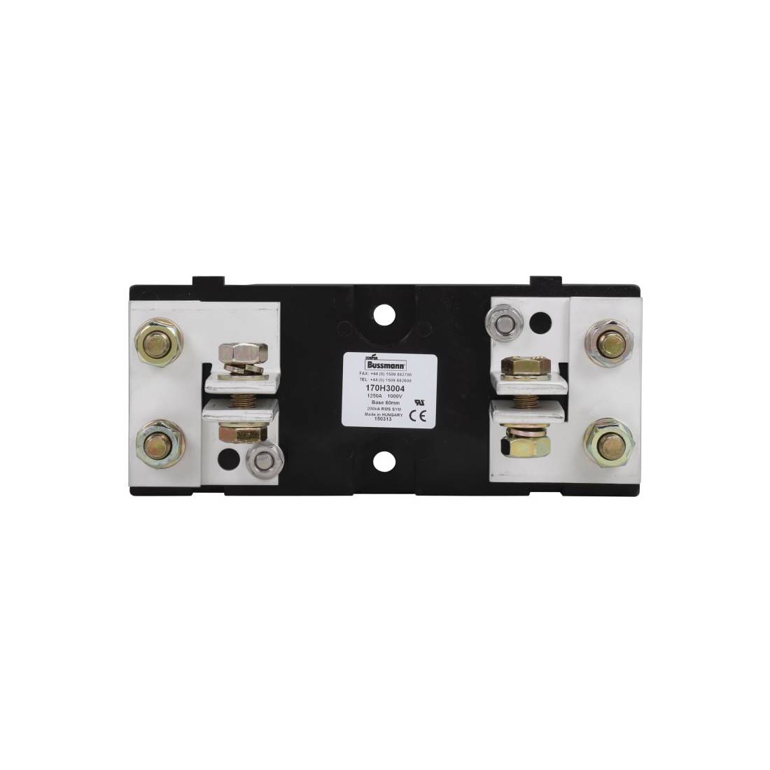 Bussmann 170H3004 Fixed Center Fuse Block, 690/700 V, 1250 A, 1 Pole
