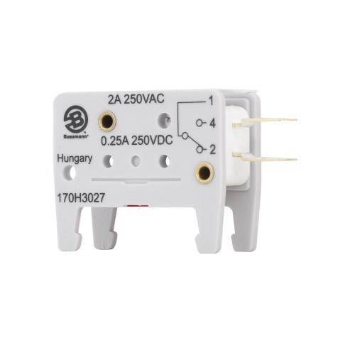 Bussmann 170H3027 Clip-On Microswitch, For Use With Type K Square Body High Speed DC Non-Indicating Fuses, 250/700/690 V, 5 A