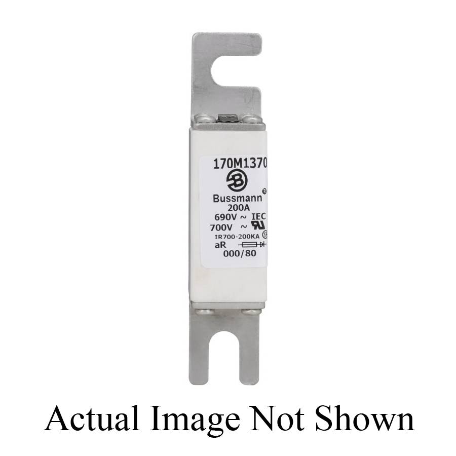 EATON 170M1370 Fast Blow High Speed Fuse, 200 A, 690/700 VAC, 200 kA Interrupt, Class: AR, Square Blade Body