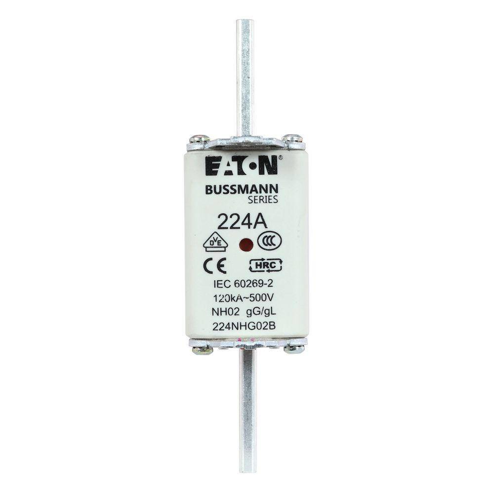 Edison 224NHG02B Fuse Link With Metal Gripping Lug, 500 VAC, 224 A