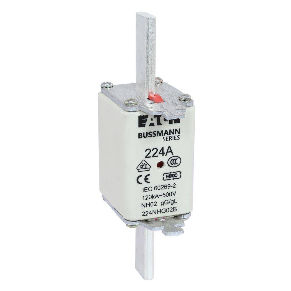 Edison 224NHG02B Fuse Link With Metal Gripping Lug, 500 VAC, 224 A