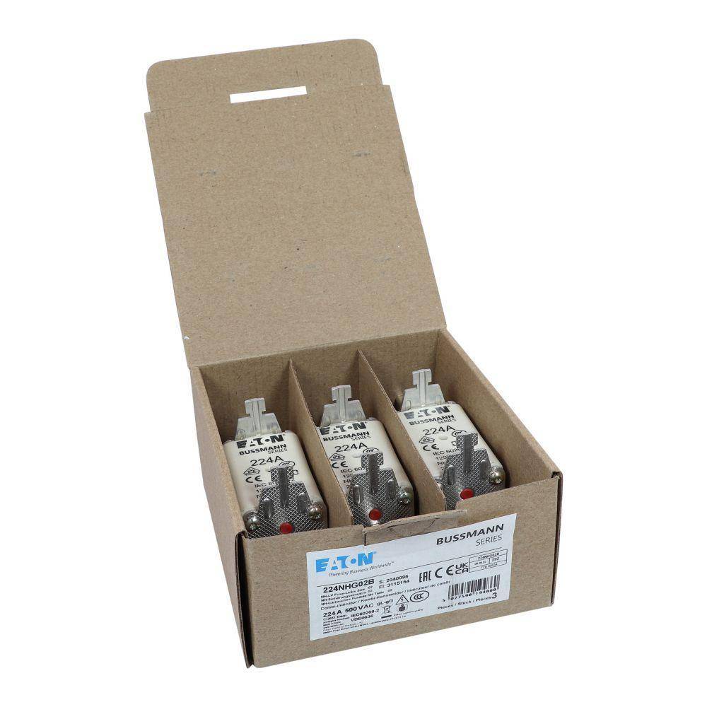 Edison 224NHG02B Fuse Link With Metal Gripping Lug, 500 VAC, 224 A