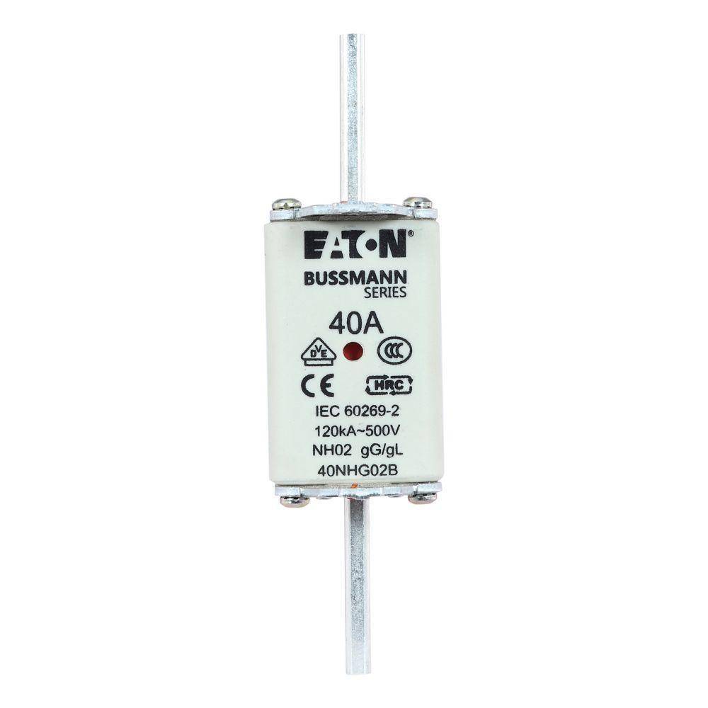 Edison 40NHG02B Fuse Link With Metal Gripping Lug, 500 VAC, 40 A